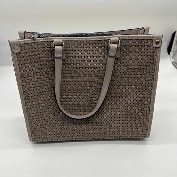 Patricia Nash Leather Ava Medium Tote with	Crossbody Strap Stone Woven - Picture 3 of 16